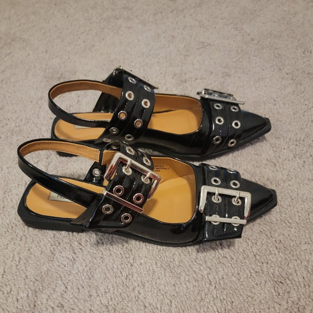 Ballerina Buckle Sling Back Mules